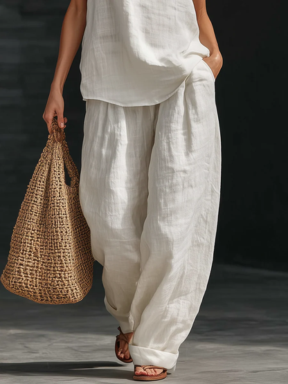 Léonie – Ensemble Sans Manches Et Pantalon Large