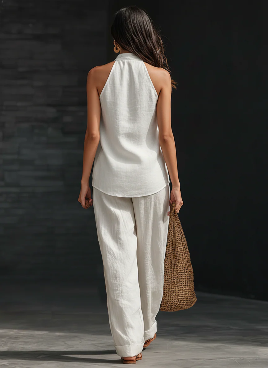 Léonie – Ensemble Sans Manches Et Pantalon Large