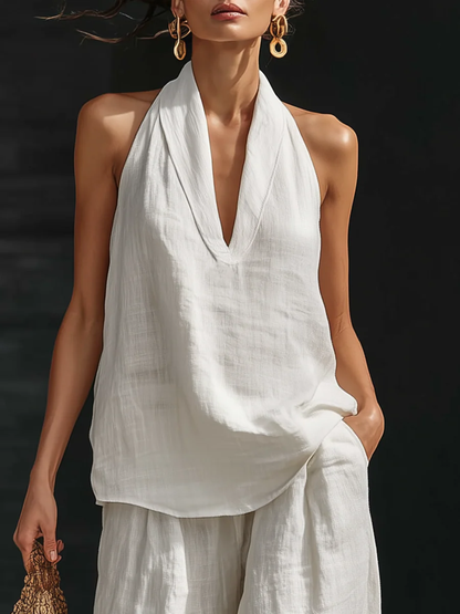 Léonie – Ensemble Sans Manches Et Pantalon Large